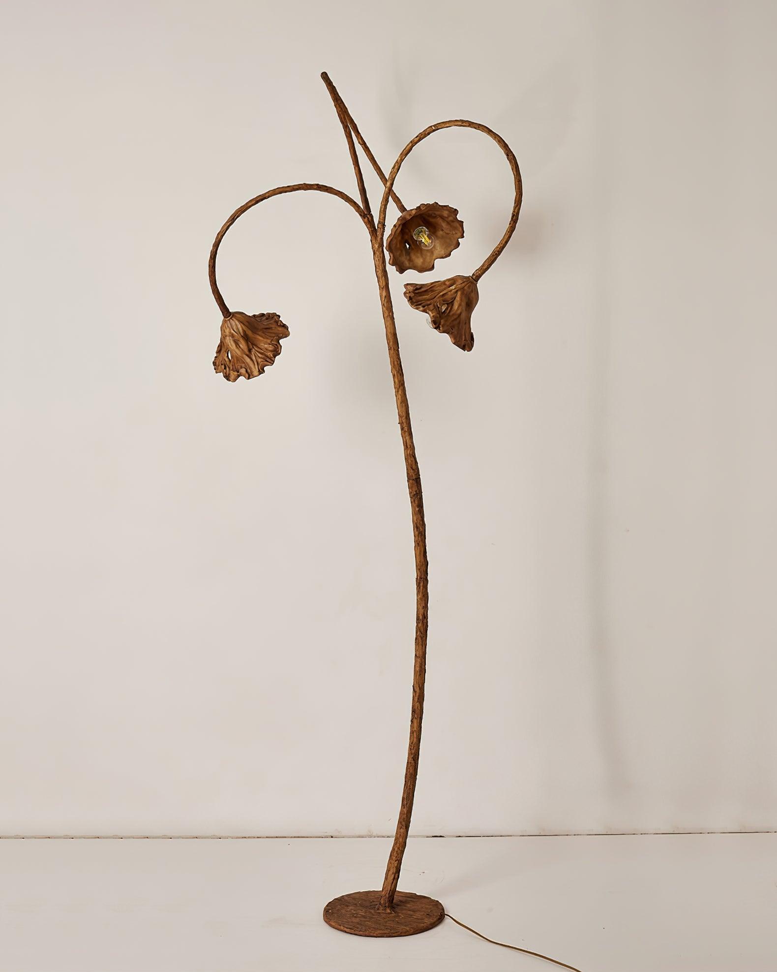 Elegant Lotus Leaf Floor Lamp Modern Resin Standing Light with Organic Design
