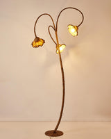 Elegant Lotus Leaf Floor Lamp Modern Resin Standing Light with Organic Design