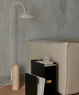 Arum Leaf Shaped Shade Standing Light with Elegant Marble Base for Modern Interiors