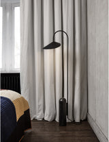 Arum Leaf Shaped Shade Standing Light with Elegant Marble Base for Modern Interiors