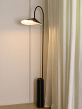 Arum Leaf Shaped Shade Standing Light with Elegant Marble Base for Modern Interiors