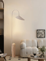 Arum Leaf Shaped Shade Standing Light with Elegant Marble Base for Modern Interiors