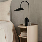 Arum Minimalist Accent Table Lamp with Adjustable Metal Shade and Marble Base