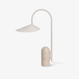 Arum Minimalist Accent Table Lamp with Adjustable Metal Shade and Marble Base