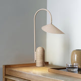 Arum Minimalist Accent Table Lamp with Adjustable Metal Shade and Marble Base