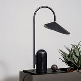 Arum Minimalist Accent Table Lamp with Adjustable Metal Shade and Marble Base