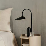 Arum Minimalist Accent Table Lamp with Adjustable Metal Shade and Marble Base