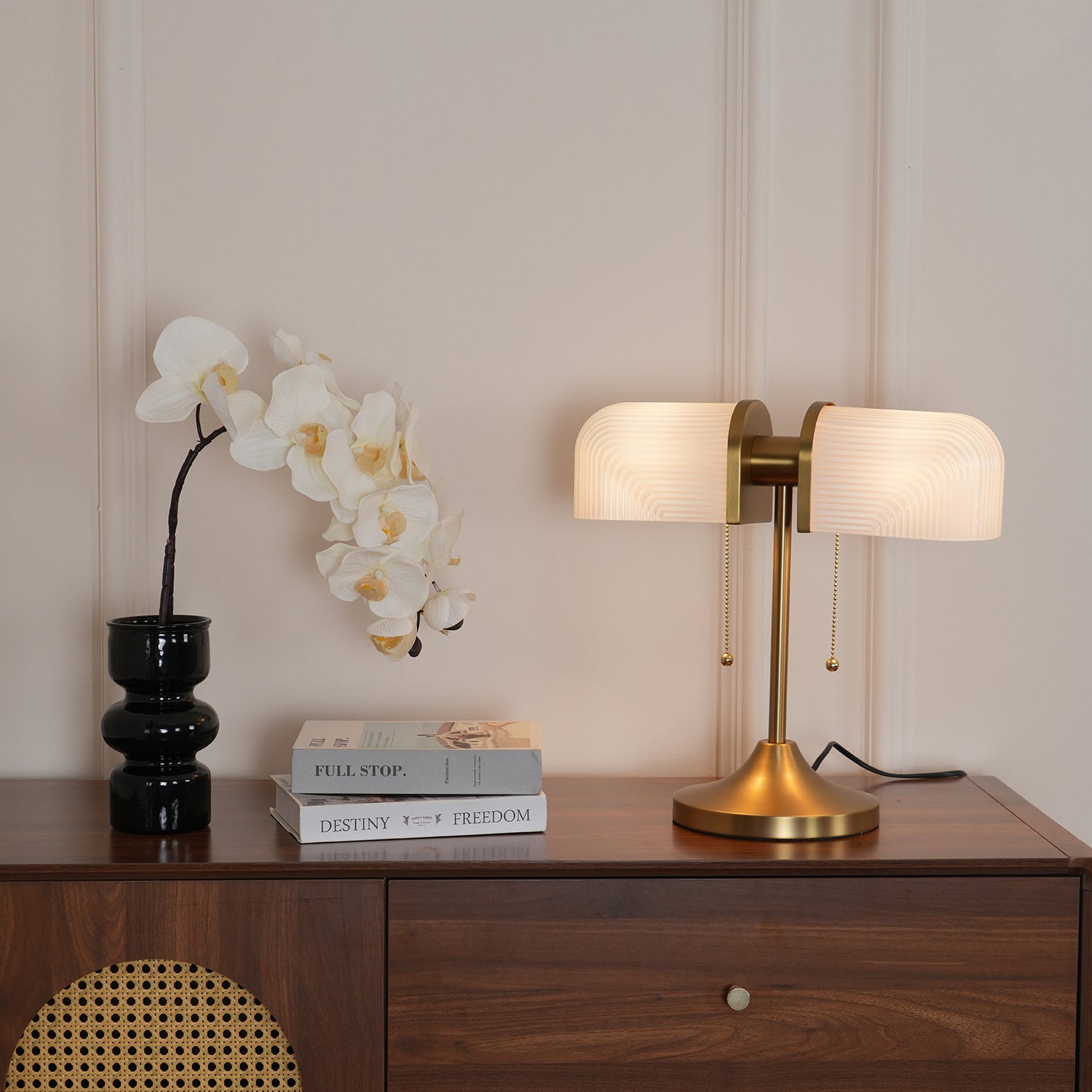 Ashby Retro Mushroom Table Lamp with Integrated LED and Metal Glass Body
