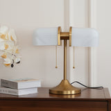 Ashby Retro Mushroom Table Lamp with Integrated LED and Metal Glass Body