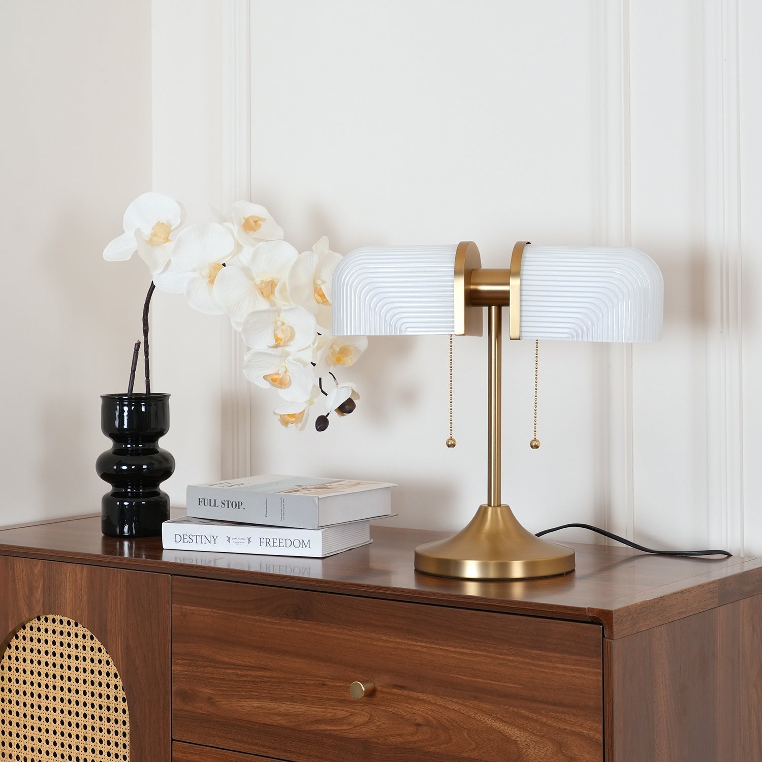 Ashby Retro Mushroom Table Lamp with Integrated LED and Metal Glass Body
