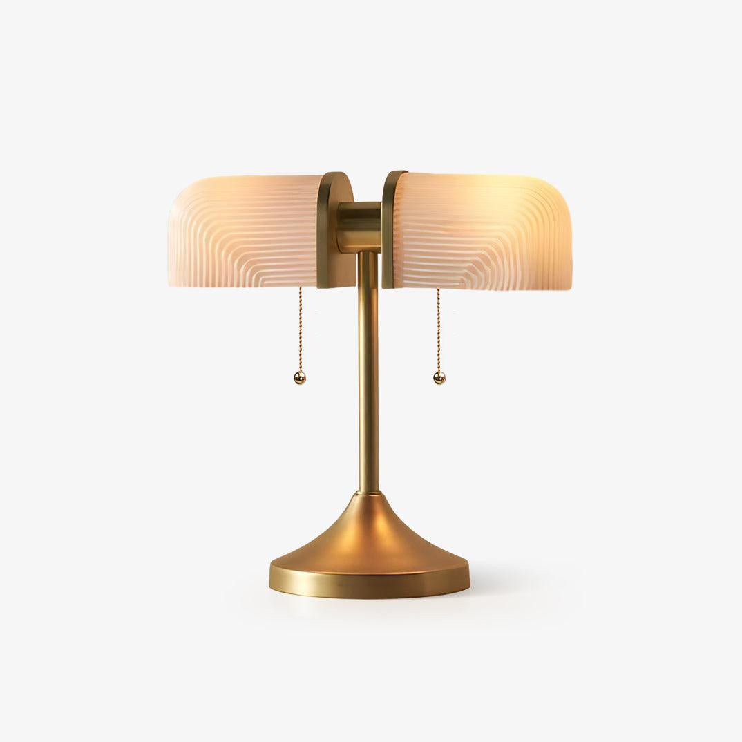 Ashby Retro Mushroom Table Lamp with Integrated LED and Metal Glass Body