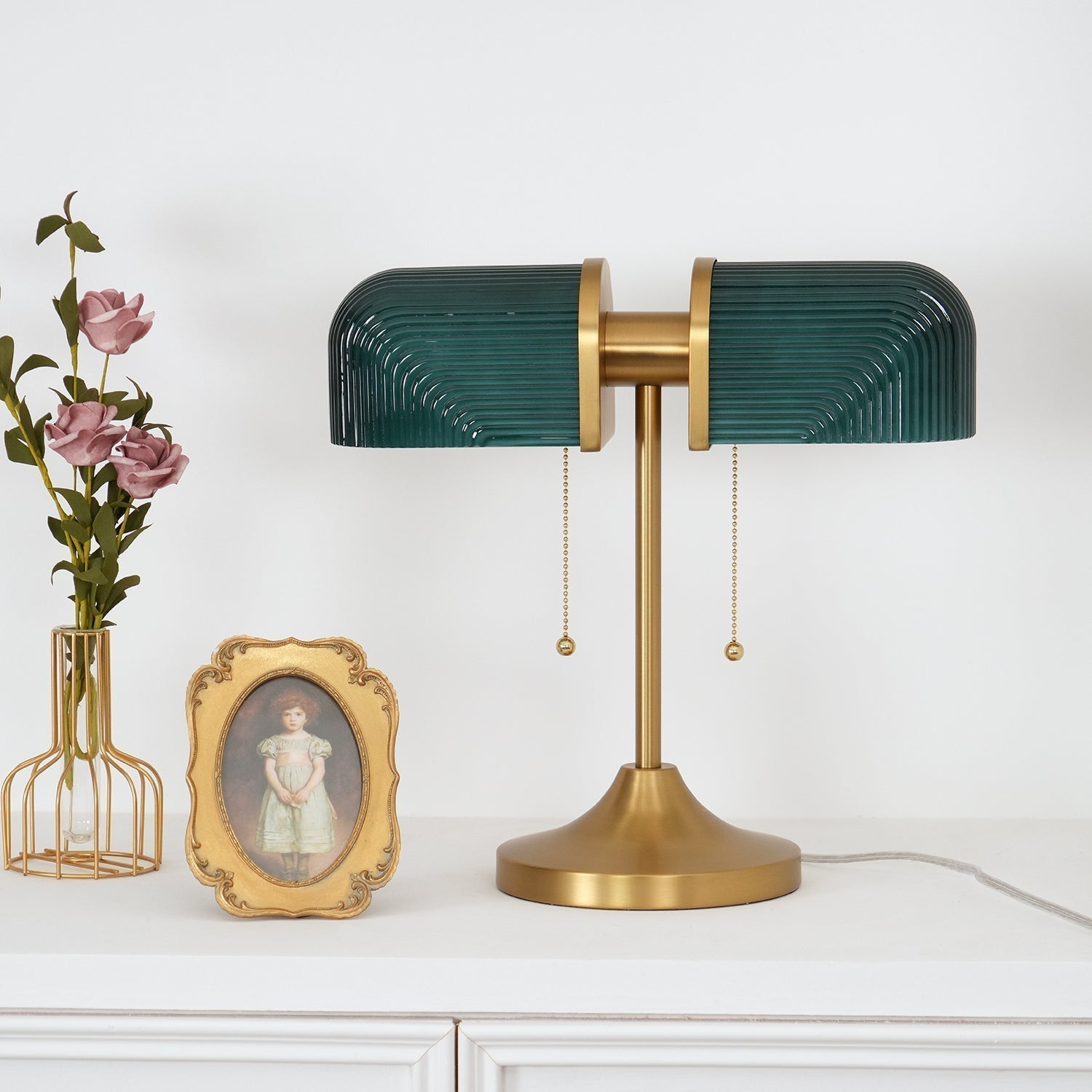 Ashby Retro Mushroom Table Lamp with Integrated LED and Metal Glass Body