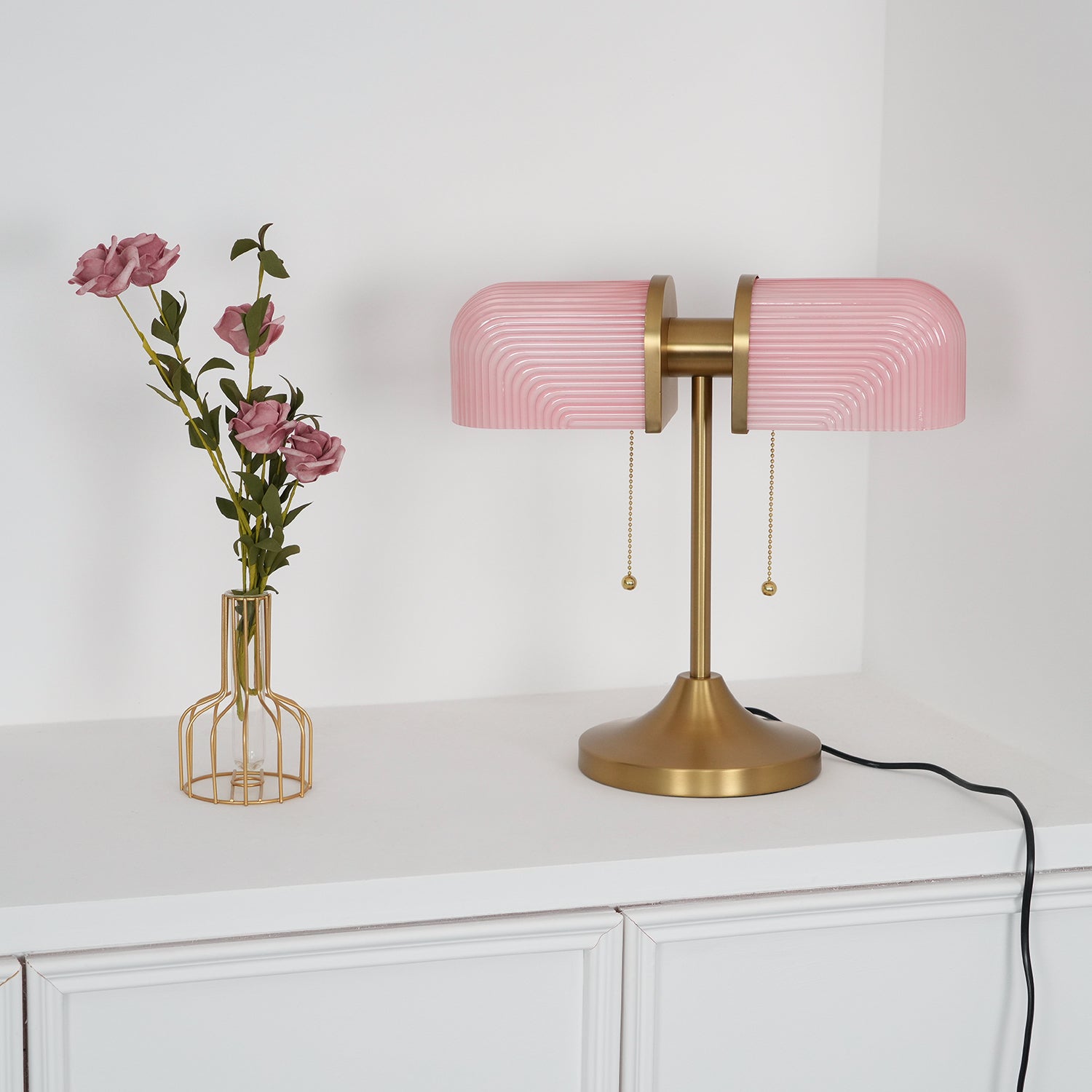 Ashby Retro Mushroom Table Lamp with Integrated LED and Metal Glass Body