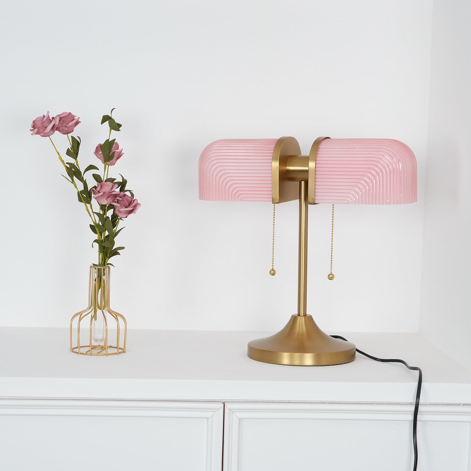 Ashby Retro Mushroom Table Lamp with Integrated LED and Metal Glass Body