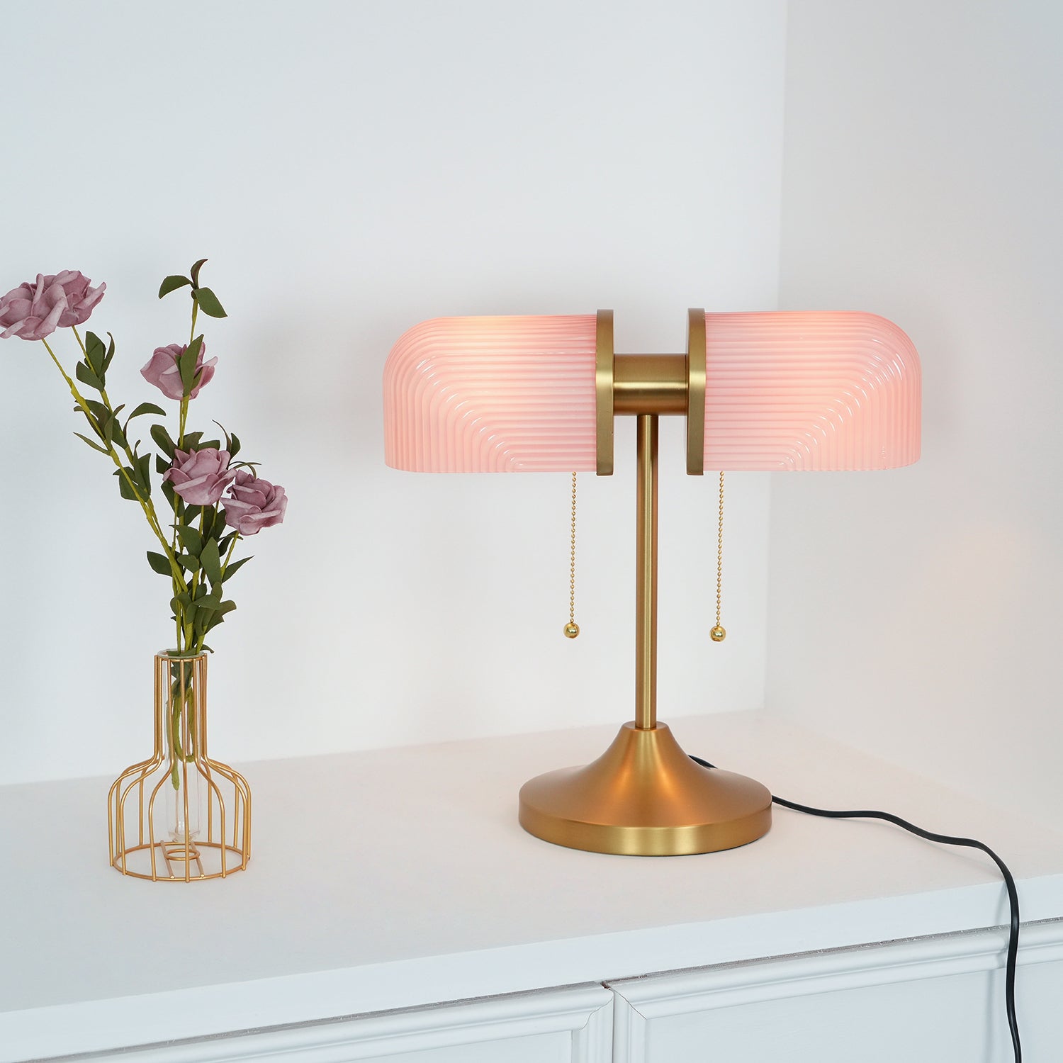 Ashby Retro Mushroom Table Lamp with Integrated LED and Metal Glass Body