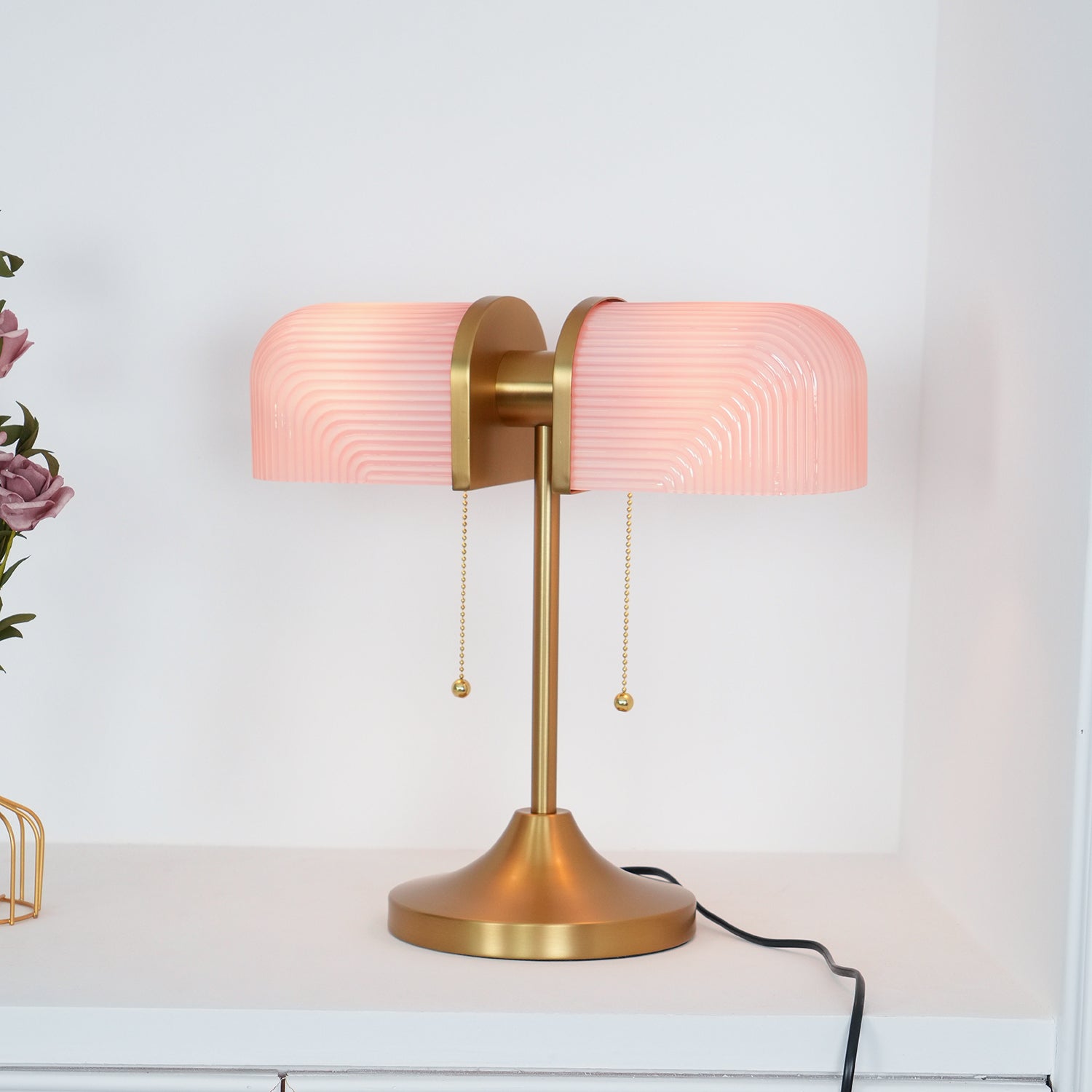 Ashby Retro Mushroom Table Lamp with Integrated LED and Metal Glass Body