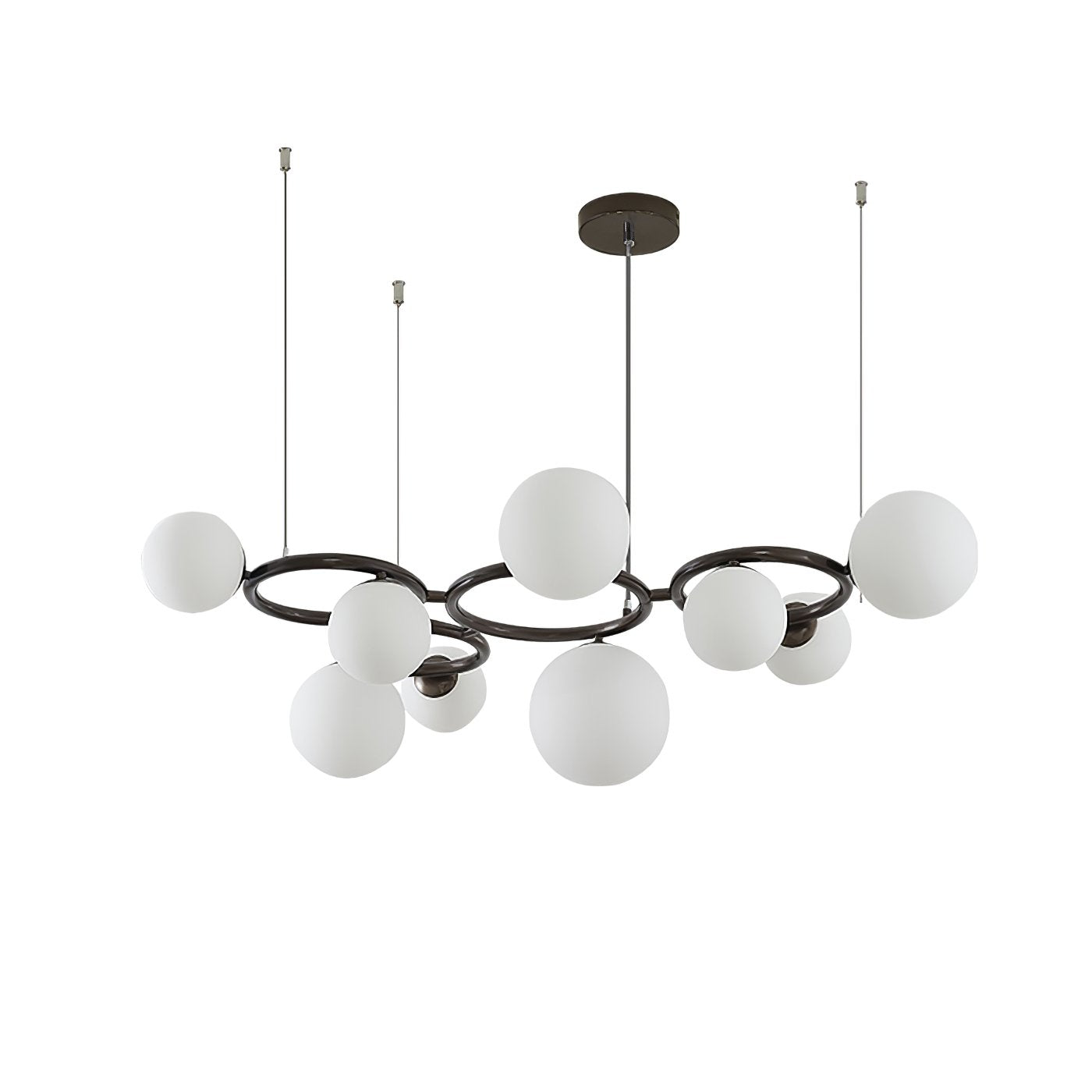 contemporary-brass-frame-chandelier-with-white-glass-shades-modern-multi-head-ceiling-light
