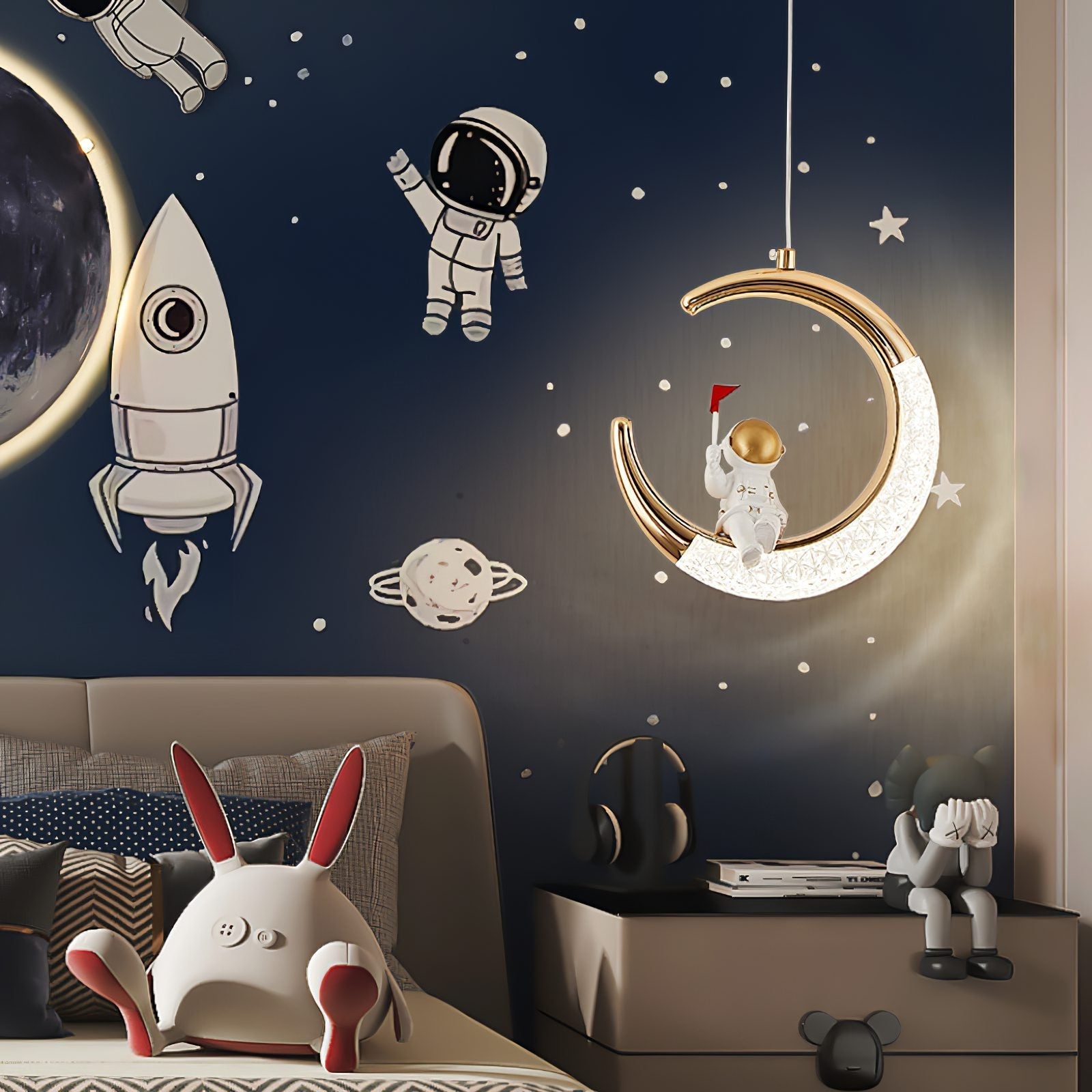 modern-astronaut-moon-resin-led-pendant-light-rose-gold-acrylic-kids-bedroom-lamp
