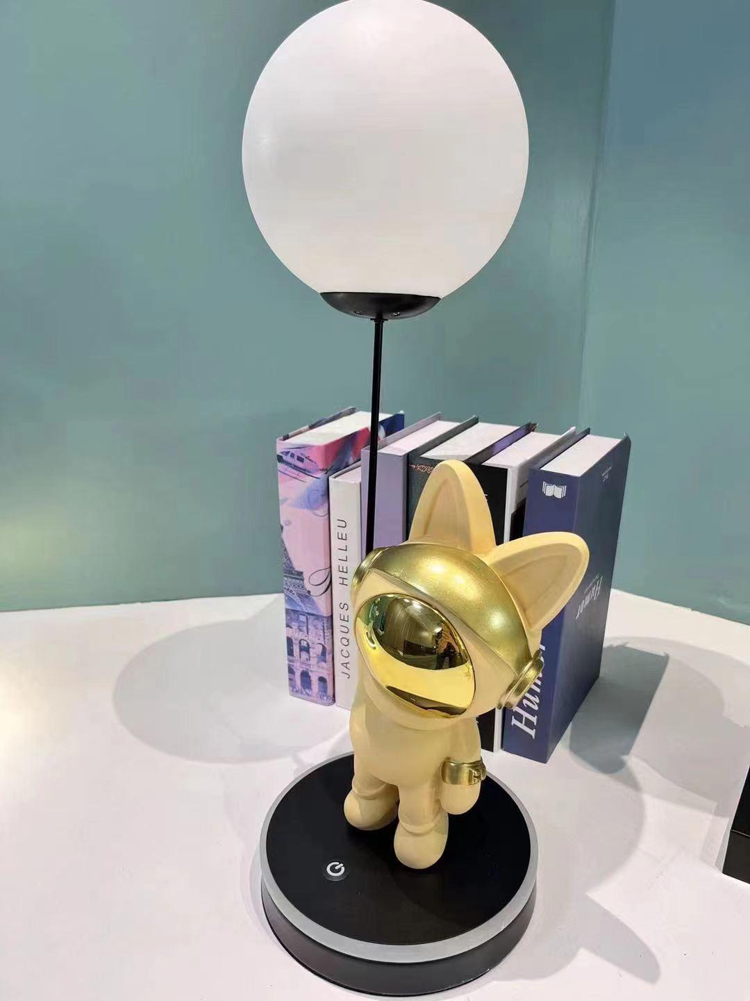 Creative Astronaut Planet Resin Table Lamp Modern Sculptural Bedside Lighting for Kids Room