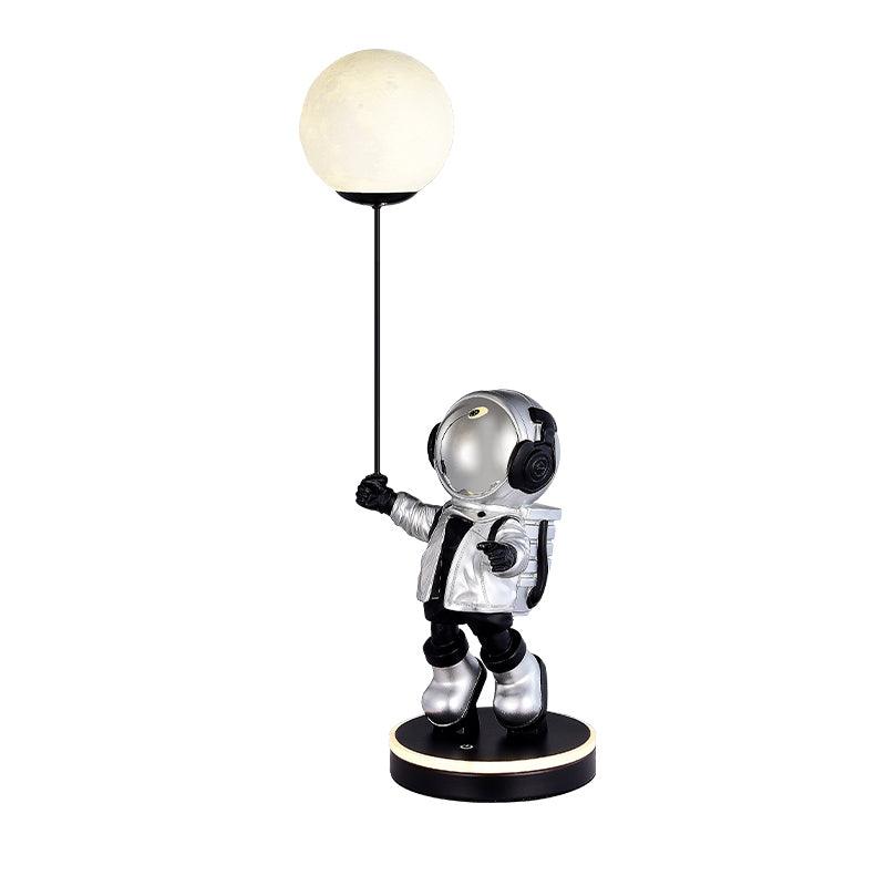 Creative Astronaut Planet Resin Table Lamp Modern Sculptural Bedside Lighting for Kids Room