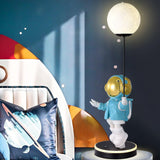 Creative Astronaut Planet Resin Table Lamp Modern Sculptural Bedside Lighting for Kids Room
