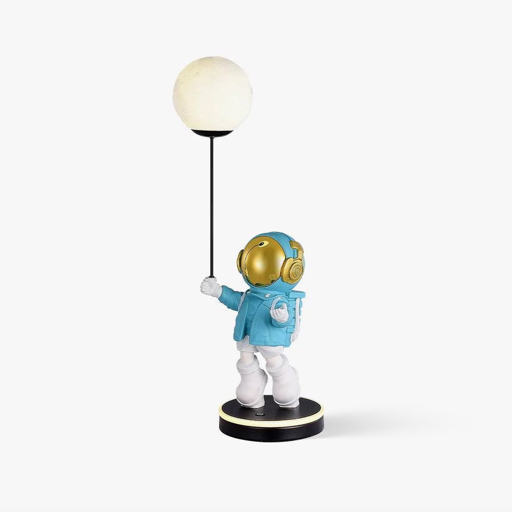 Creative Astronaut Planet Resin Table Lamp Modern Sculptural Bedside Lighting for Kids Room