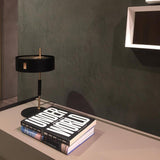 Modern Industrial Iron Desk Lamp with Cylindrical Shade for Workspace and Reading