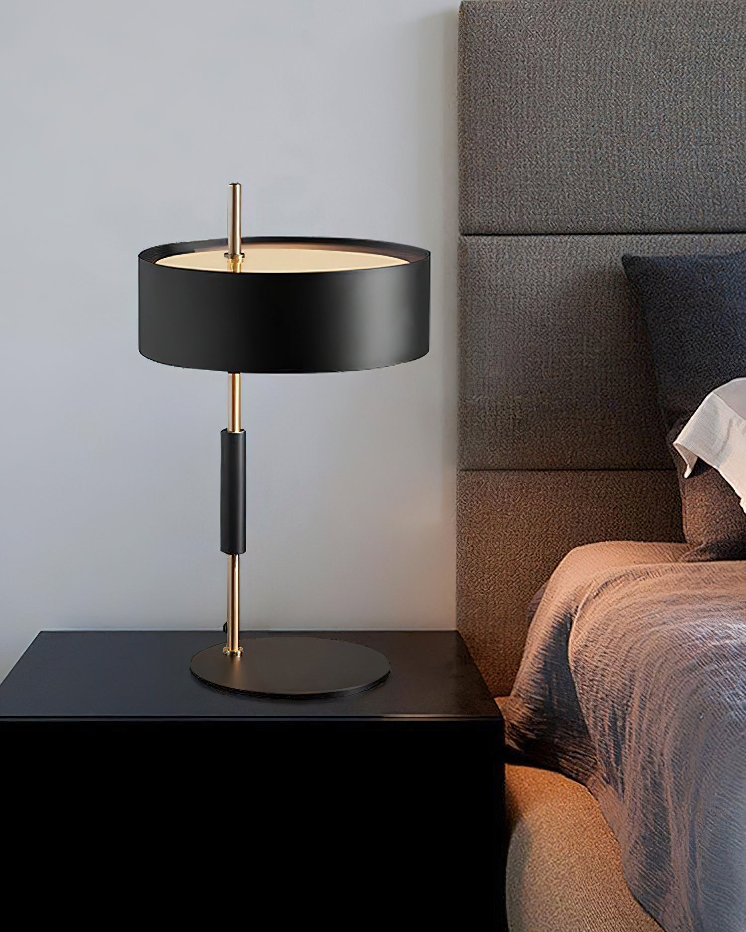 Modern Industrial Iron Desk Lamp with Cylindrical Shade for Workspace and Reading