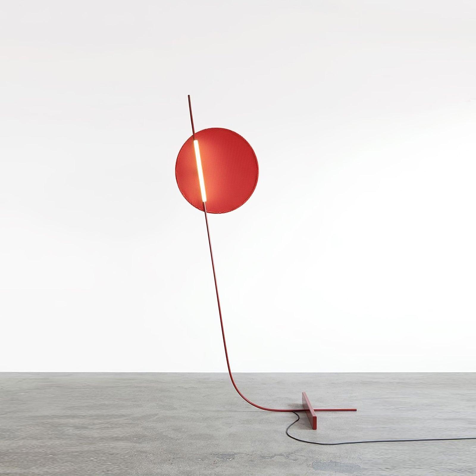 Red Athletes Tall Standing Floor Lamp Modern Minimalist LED Sculpture Light for Living Area