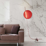 Red Athletes Tall Standing Floor Lamp Modern Minimalist LED Sculpture Light for Living Area