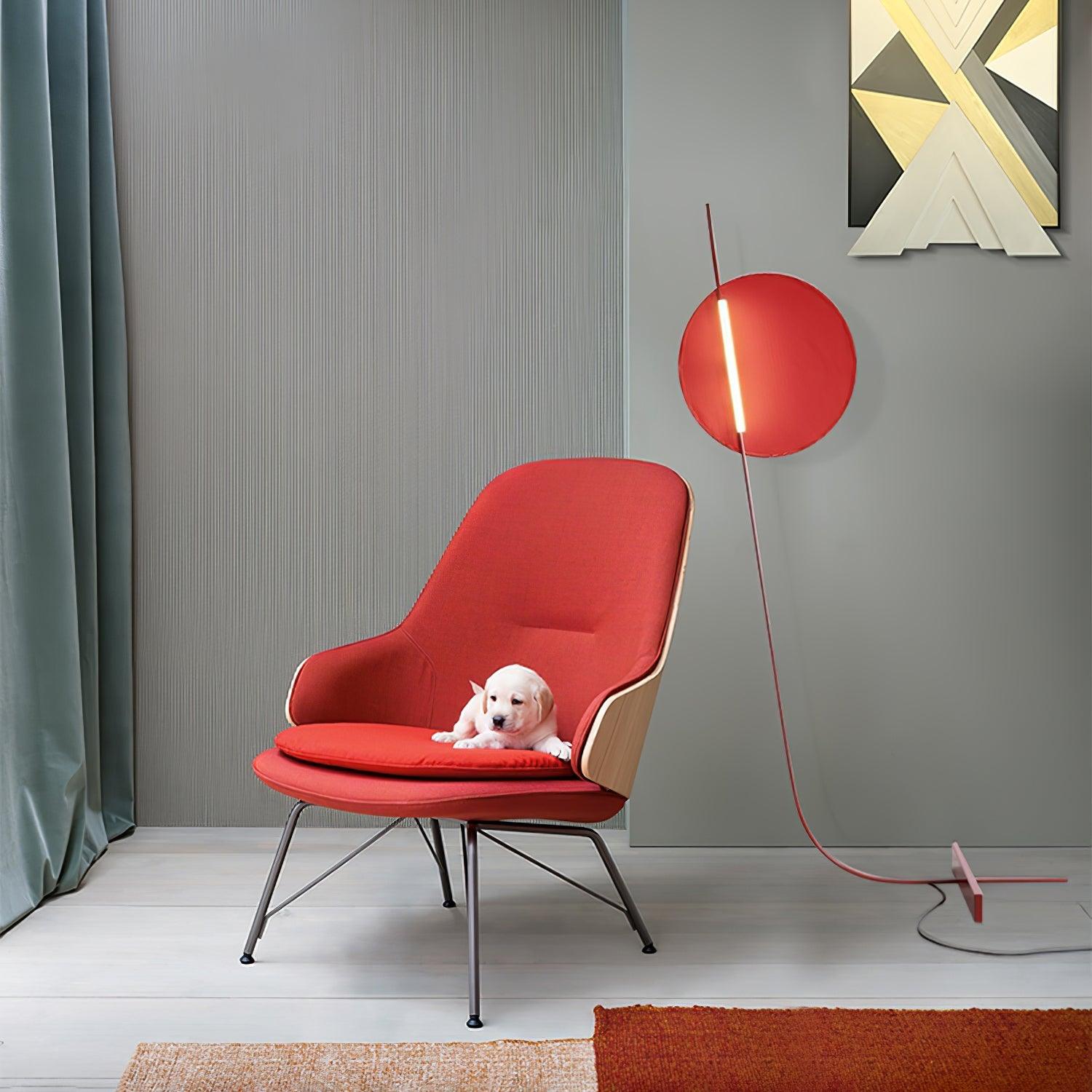 Red Athletes Tall Standing Floor Lamp Modern Minimalist LED Sculpture Light for Living Area