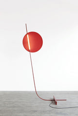 Red Athletes Tall Standing Floor Lamp Modern Minimalist LED Sculpture Light for Living Area