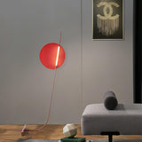 Red Athletes Tall Standing Floor Lamp Modern Minimalist LED Sculpture Light for Living Area