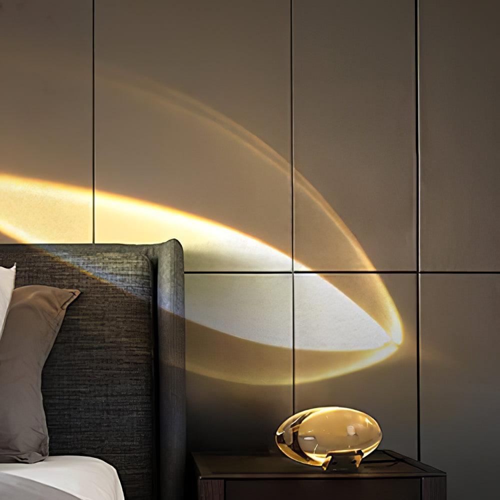 Atman Modern Crystal Oval LED Table Lamp for Bedside and Accent Lighting