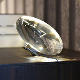 Atman Modern Crystal Oval LED Table Lamp for Bedside and Accent Lighting