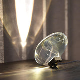 Atman Modern Crystal Oval LED Table Lamp for Bedside and Accent Lighting