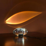 Atman Modern Crystal Oval LED Table Lamp for Bedside and Accent Lighting