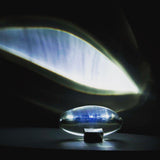 Atman Modern Crystal Oval LED Table Lamp for Bedside and Accent Lighting