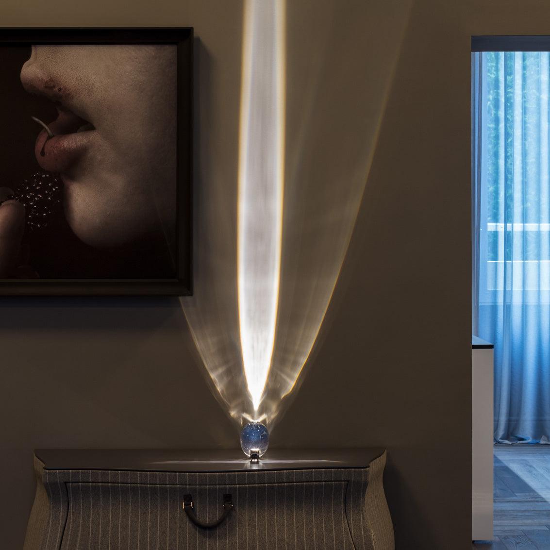 Atman Modern Crystal Oval LED Table Lamp for Bedside and Accent Lighting