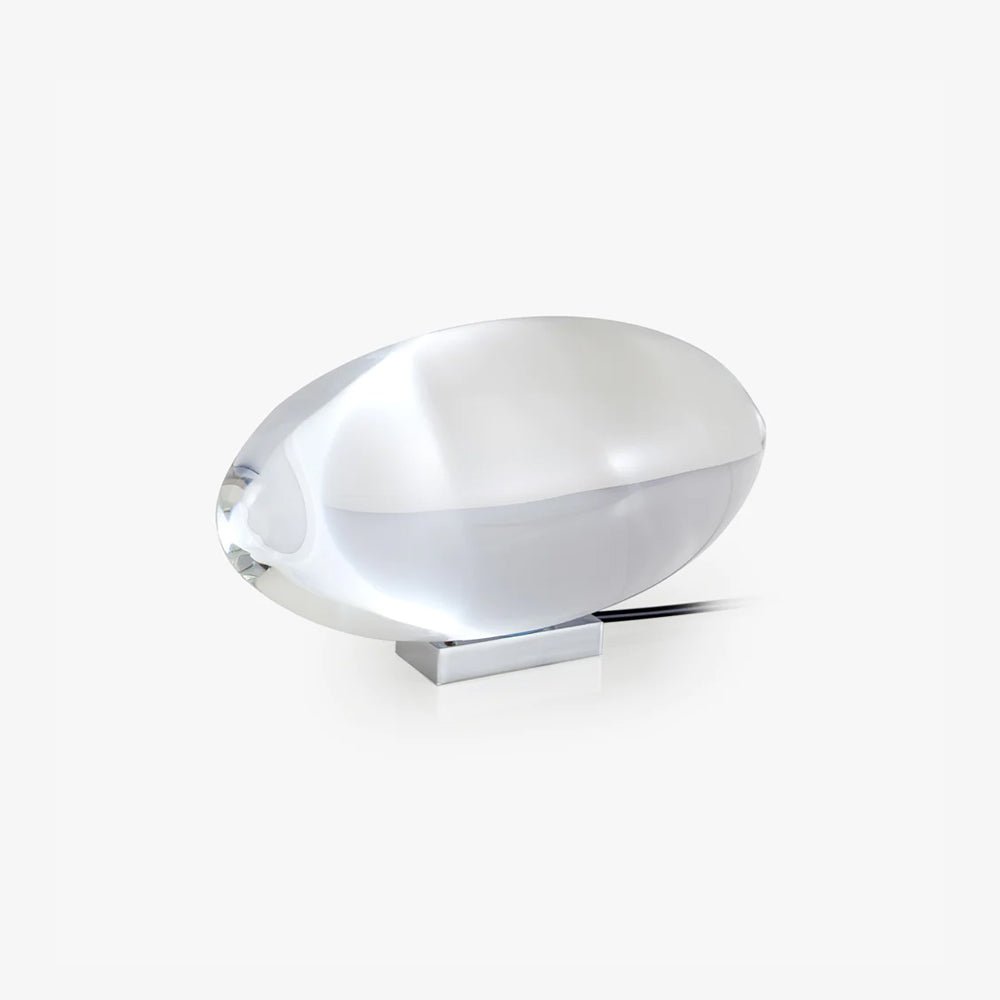 Atman Modern Crystal Oval LED Table Lamp for Bedside and Accent Lighting