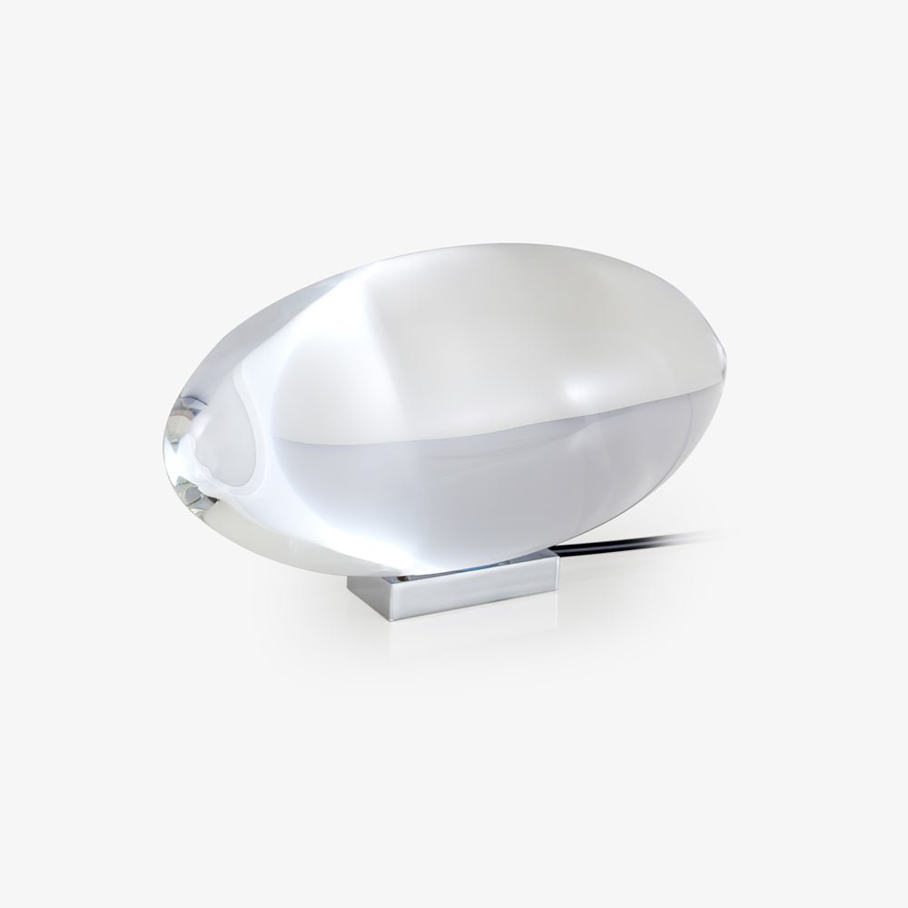 Atman Modern Crystal Oval LED Table Lamp for Bedside and Accent Lighting