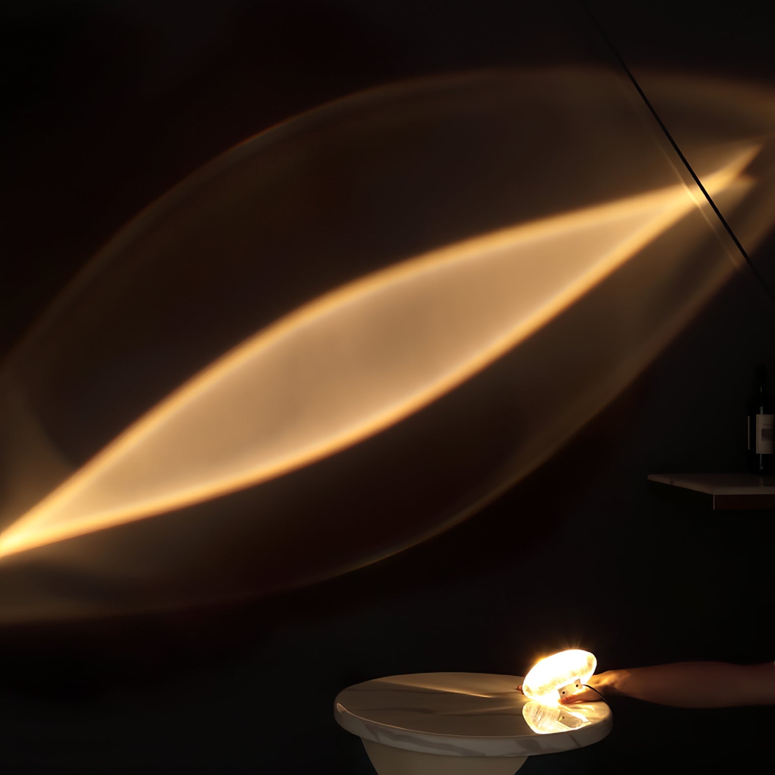Atman Modern Crystal Oval LED Table Lamp for Bedside and Accent Lighting