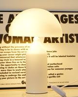 Modern White Blown Glass Mushroom Table Lamp with Geometric Dome Shade for Bedside and Living Room