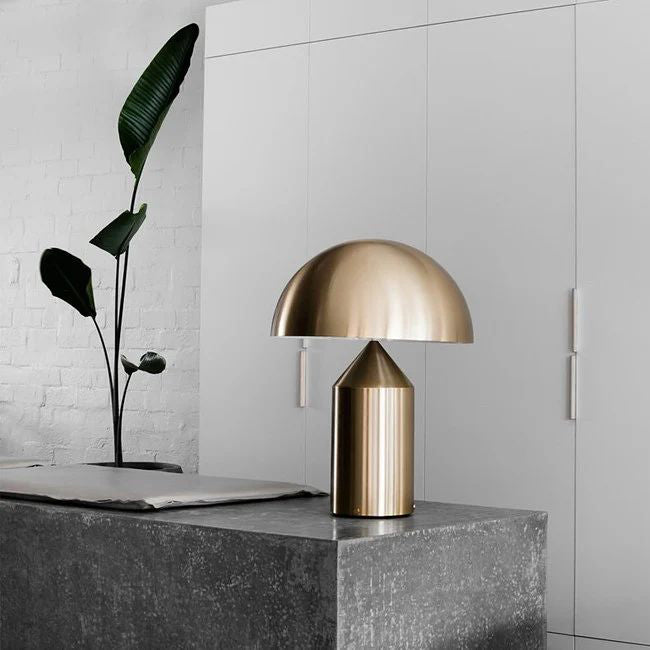 Modern Geometric Atollo Metal Table Lamp Mushroom Shape Accent Desk Light