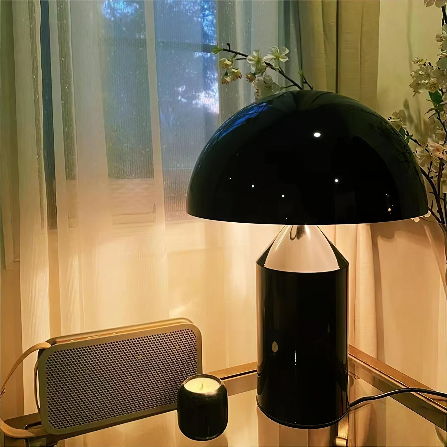 Modern Geometric Atollo Metal Table Lamp Mushroom Shape Accent Desk Light