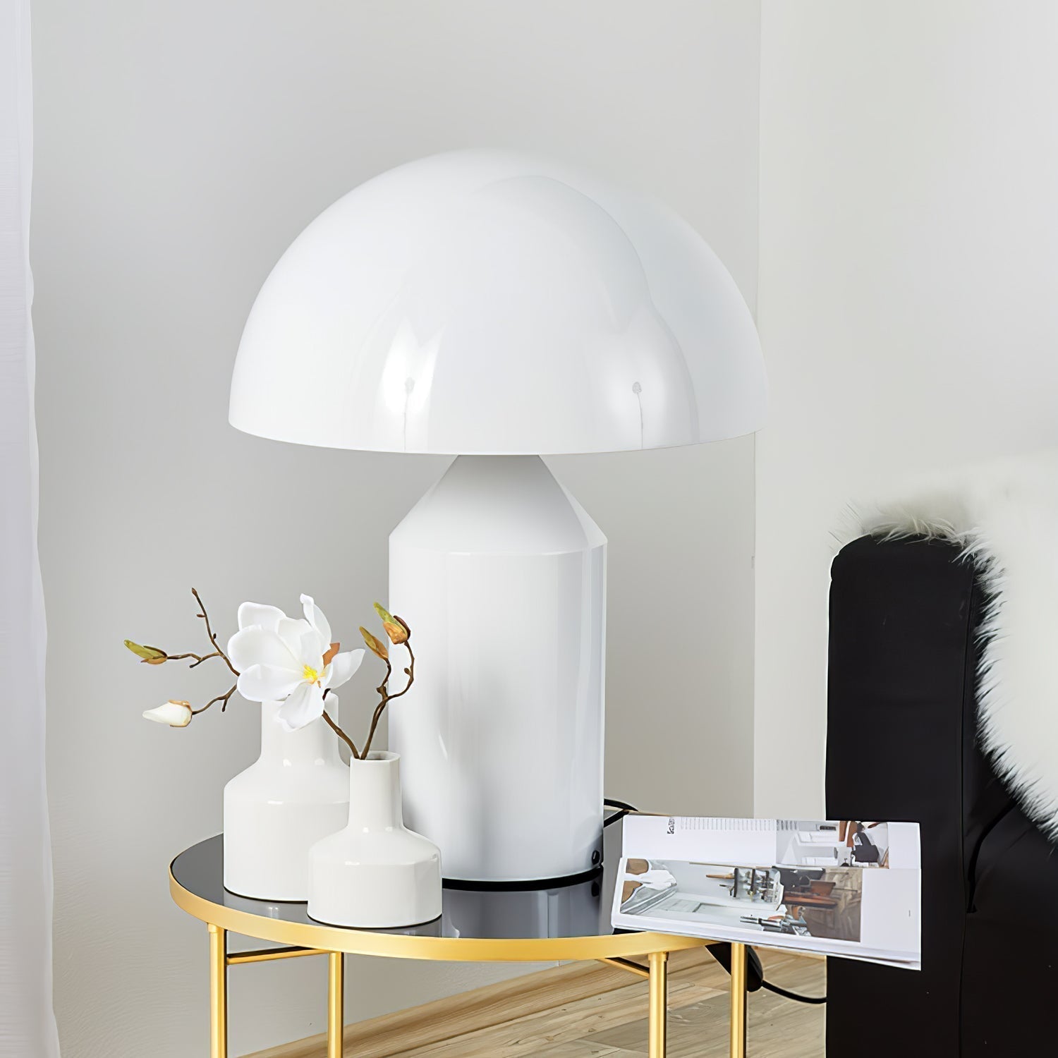 Modern Geometric Atollo Metal Table Lamp Mushroom Shape Accent Desk Light