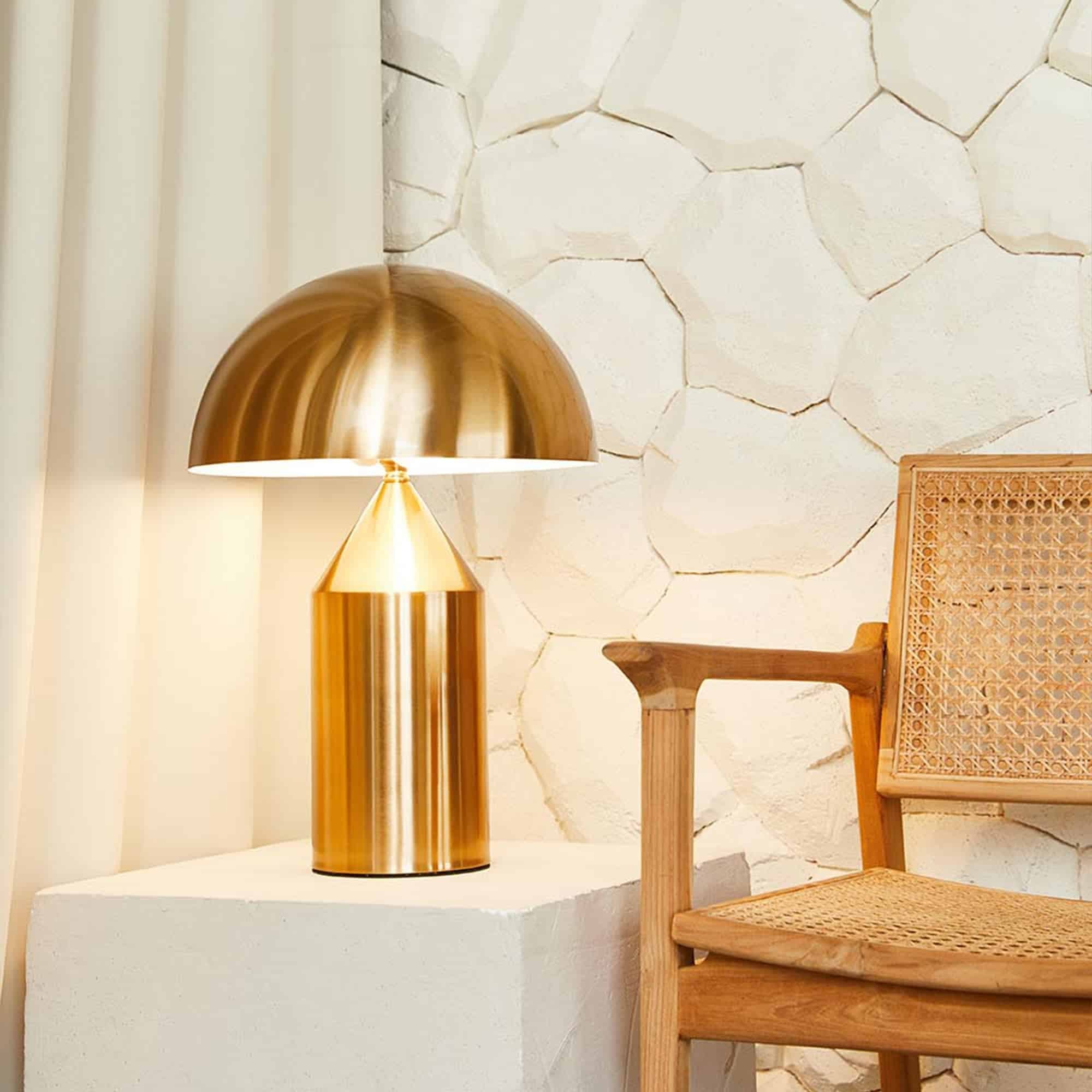 Modern Geometric Atollo Metal Table Lamp Mushroom Shape Accent Desk Light