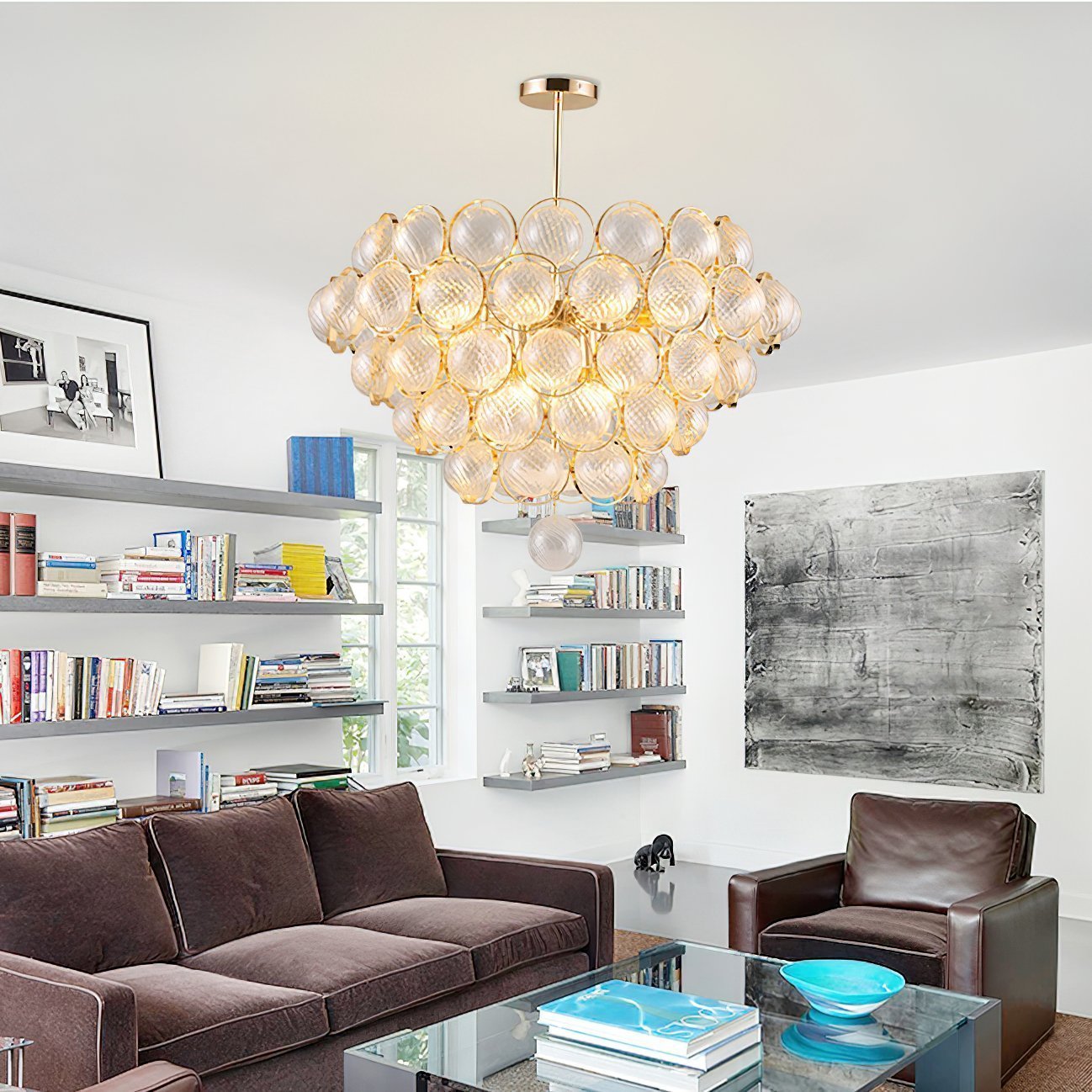 luxury-modern-glass-sphere-chandelier-with-spiral-ribbed-texture-and-satin-gold-finish