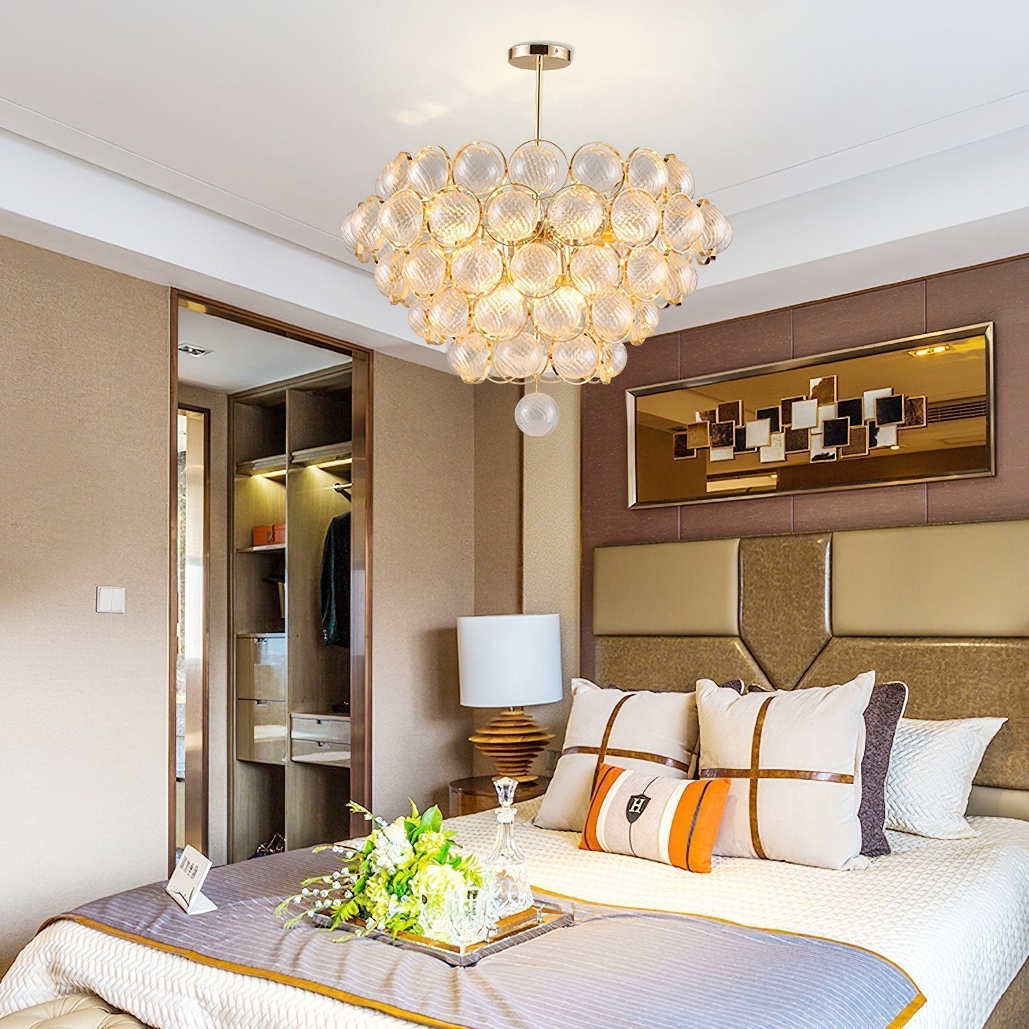 luxury-modern-glass-sphere-chandelier-with-spiral-ribbed-texture-and-satin-gold-finish