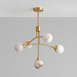 modern-alabaster-globe-chandelier-with-slender-brass-arms-for-luxury-living-room